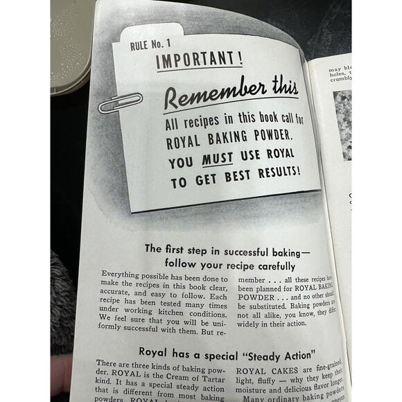 Vintage Royal Baking Powder Cook Book 1940 Paperback 64 pages - Picture 2 of 11